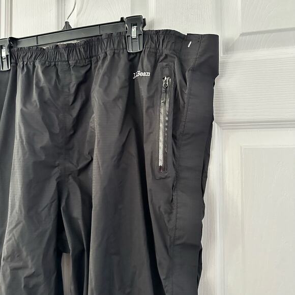 LL Bean Men Black Nylon Pull On Full Breakaway Water Resistant Windbreaker Pants - Picture 5 of 13
